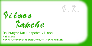 vilmos kapche business card